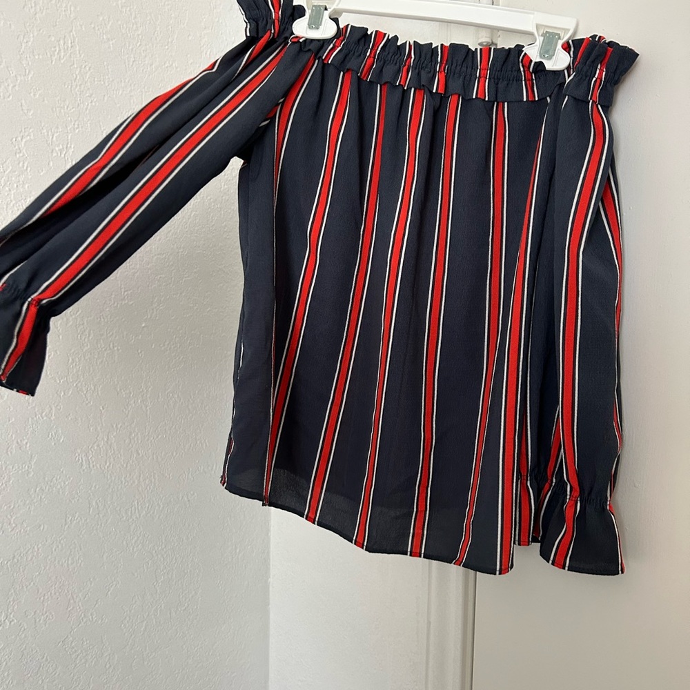 Striped Off-Shoulder Blouse